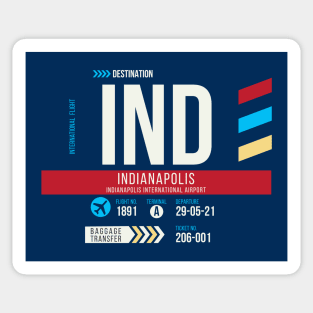 Indianapolis (IND) Airport Code Baggage Tag Sticker